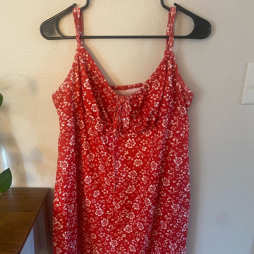 SHEIN Red Floral Dress